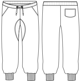Moldes de confeccion para HOMBRES Pantalones Jogging rustico 2970